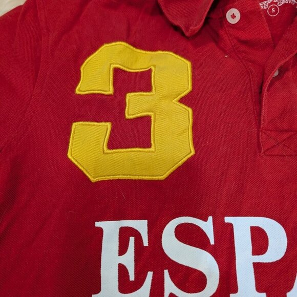 Robin Ruth Men's Red Classic-Fit Short Sleeve Spain Polo Shirt Size S - Picture 2 of 9